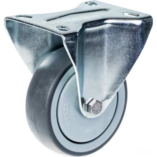 rakennustyömaavarusteet 100mm 4" pyöränharmaa kumirengas kiinteä vahva 220kg kapasiteetti, 2kpl sarja