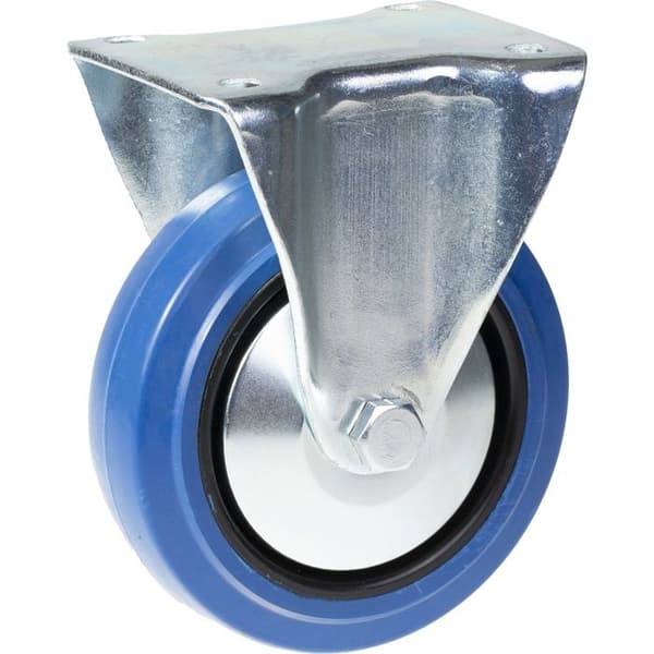 Ruller - Noname - 125 mm - Blå gummi - Fast - Kapacitet 800 kg Blå