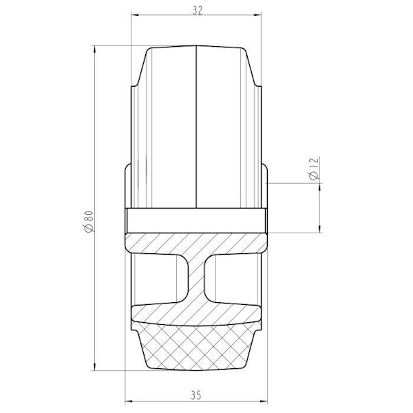 Sininen elastinen kuminen kääntöpyörä 80mm - BLICKLE - 4 kpl sarja Blå