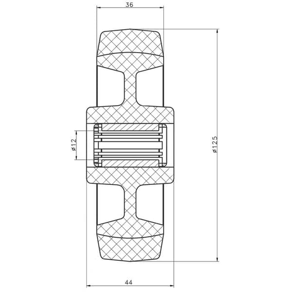 125 mm:n pyörä 5" Blå