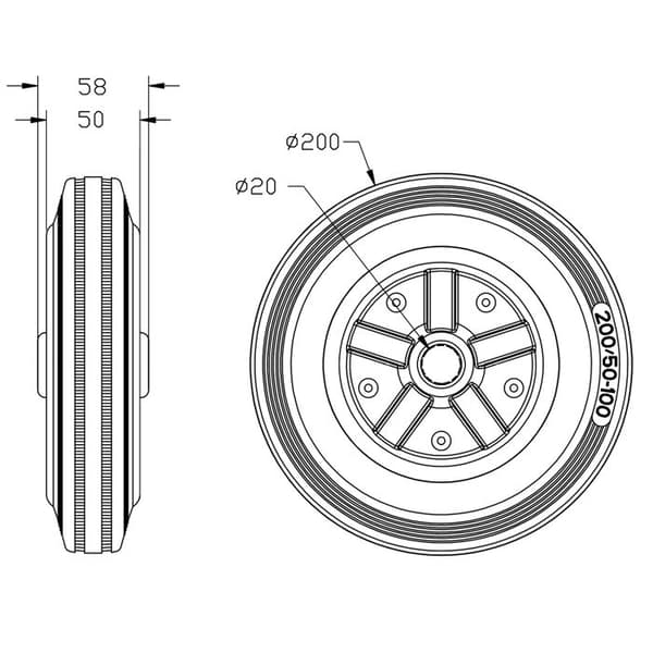 200 mm 8" rengas