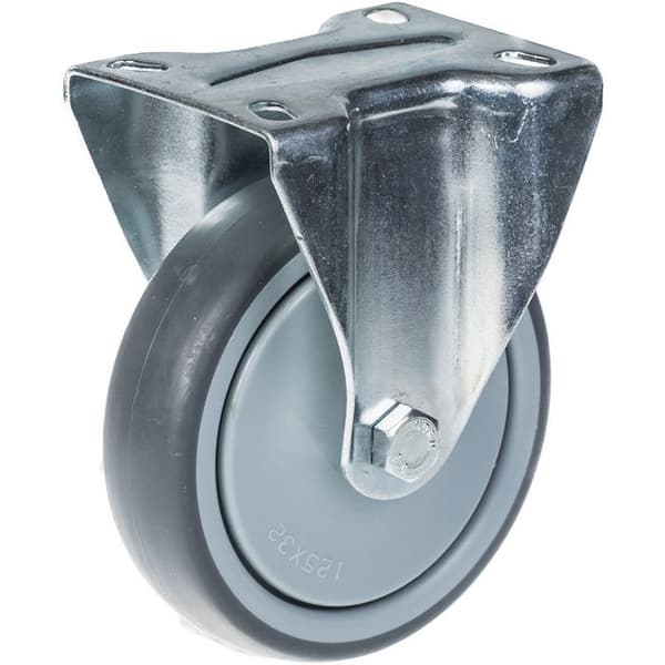 Rullar - 125 mm - Grå gummi - Fast - Kapacitet 520kg - Set om 4 Grå