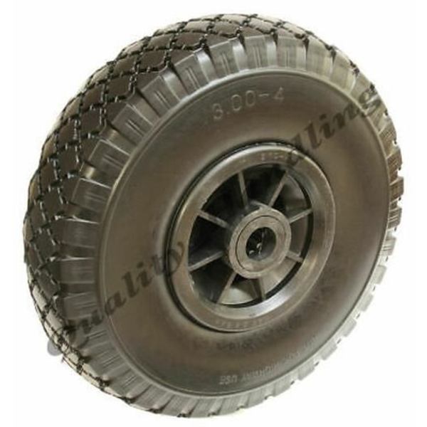 Punkteringssikkert hjul - 25,4 cm - 260x85 mm - Fladt frihjul - 150 kg pr. hjul