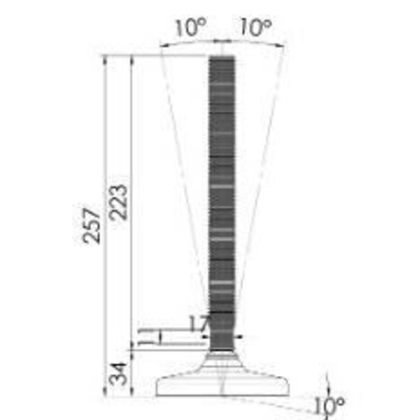 rakennustyömaavarusteet ruostumattomasta teräksestä valmistettu tasoitusjalka M20x230 100mm muovijalustalla 1500 kg - 4 kpl sarja