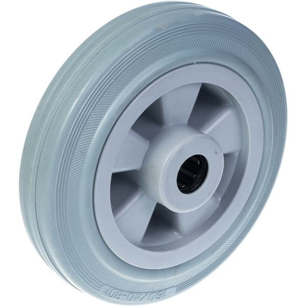 Hjul - 160mm - Grå gummi - Plastcentrum - Kullager