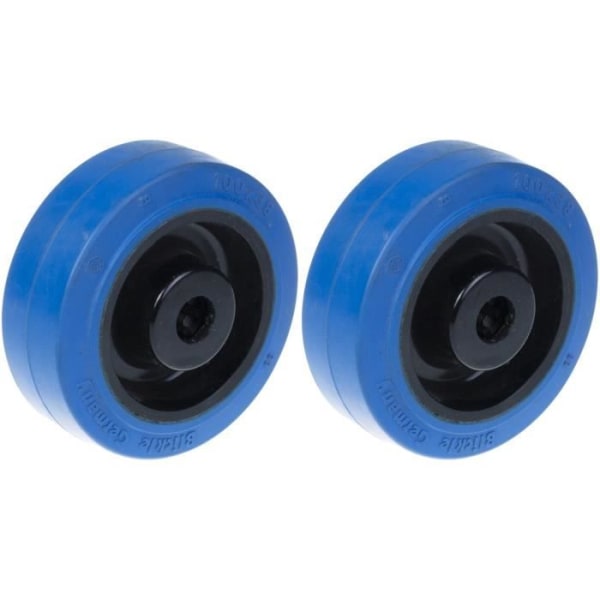 80mm 3" blå gummihjul med nylon center stark kapacitet 280kg, set om 2