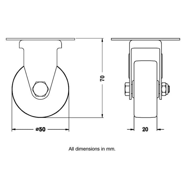 50 mm:n kiinteä ruletti