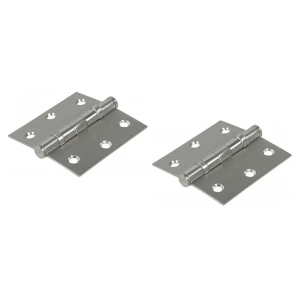 Kraftig hængsel 76x64 mm med 2 kuglelejer i rustfrit stål - 1 par - 2 stk.