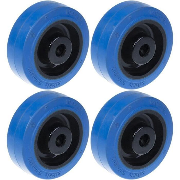 Sininen elastinen kuminen kääntöpyörä 80mm - BLICKLE - 4 kpl sarja Blå