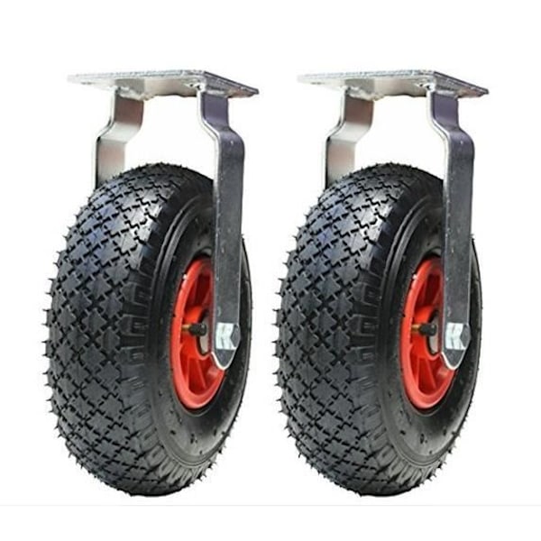Faste pneumatiske hjul - umærkede - 260mm - Rød - Plast Röd