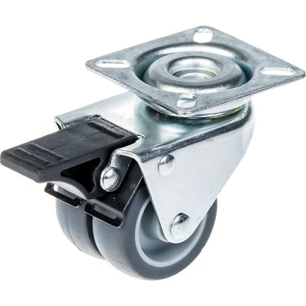 Roulette - EC2210 - Gummi - Drejelig - 50mm - Sæt af 2 Grå