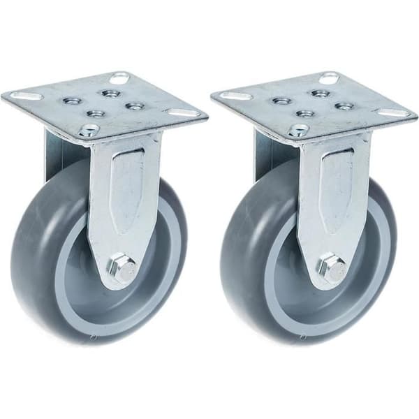 Rullar - ZHONGSHAN - 75 mm - Grå gummi - Fast - Pack av 2 - 120 kg Grå