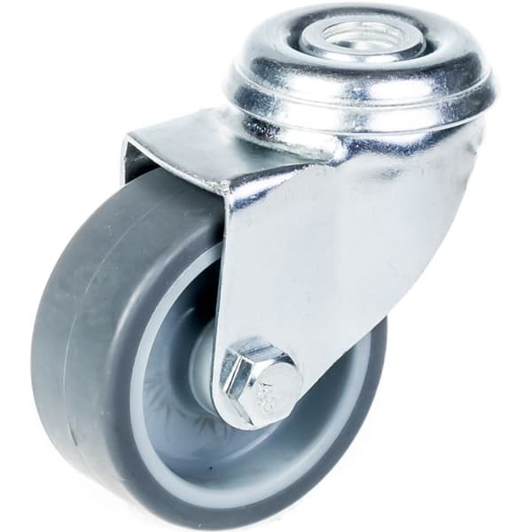 Roulette - Pivot - 50mm - Gummi - 160kg Kapacitet - Sæt af 4 Grå