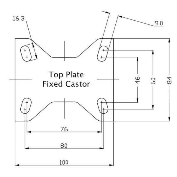 byggarbetsplatsutrustning 100mm 4" hjulgrå gummidäck fast stark 220kg kapacitet, set om 2