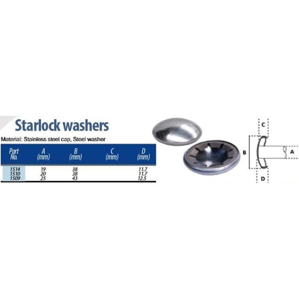 Bouchon Starlock 20mm Stål Rostfritt stål