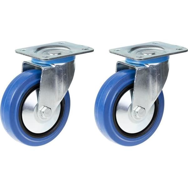 Svänghjul - PARNELLS - 125mm - Gummi - Blå - Set om 2 Blå