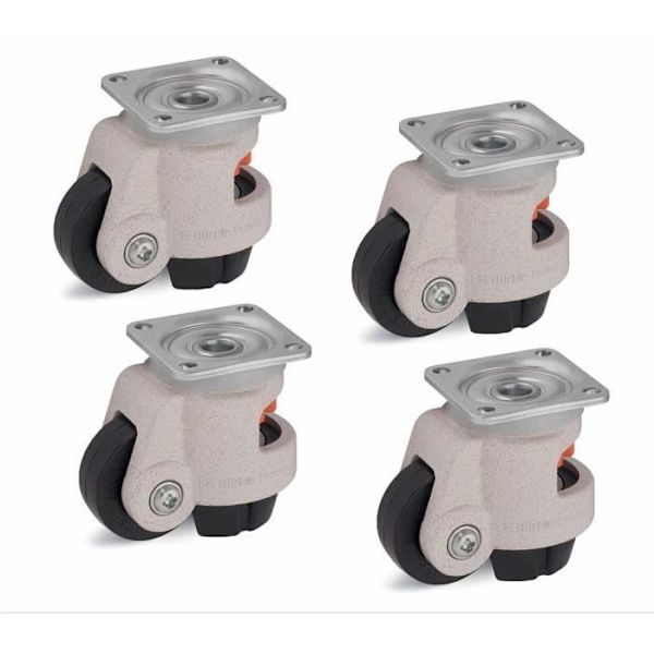 Tasoituspyörä - BLICKLE - Pyörä 50 mm - Maksimikuorma 50 kg - Kääntyvä - Levyllä