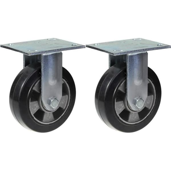 Ruller - 152 mm - Sort gummi - Kapacitet 660 kg - Sæt af 2 Svart