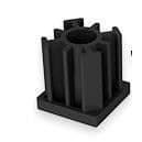 Fodniveau - HX - 16x100x65mm - Rustfrit stål - Antivibrationsgummi - Sæt med 4