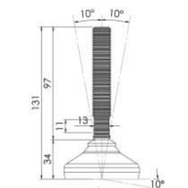 byggepladsudstyr rustfrit stål nivelleringsfod 16x100x65mm og anti-vibrationspude 900 kg-Sæt 4