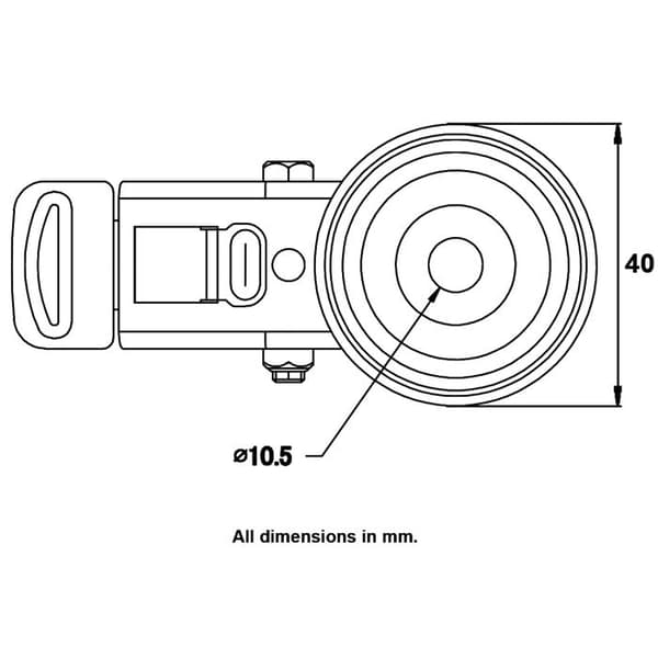 Rulla 50mm 2" kumia Grå