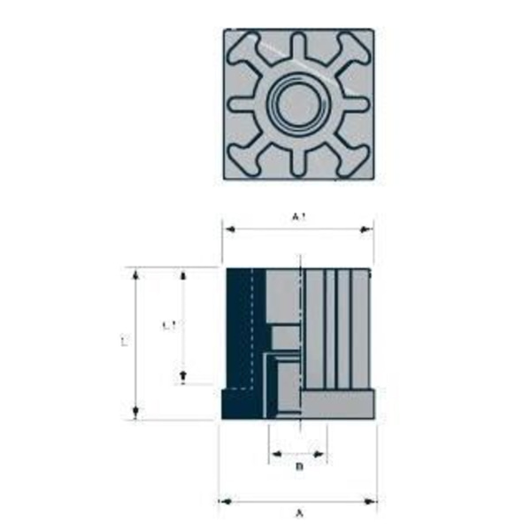 työmaavarusteet ruostumaton jalka 16x100x80mm, kumityynyn reikä ja kiinnitysosat + 40x40x1,5mm -4 kpl sarja
