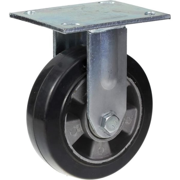 Sorte gummihjul med bremse - 152 mm - Sæt med 4 Svart