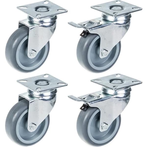 4 kappaleen setti - 75mm HARMAA KUMI Grå