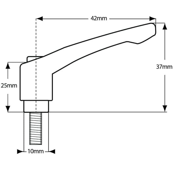 M6x32 miesten puristuskahva