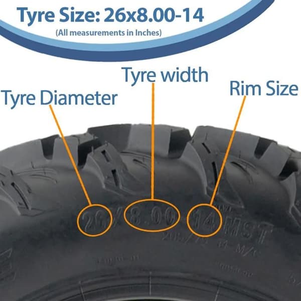 Däck för MTB 26x8.00-14, 6"