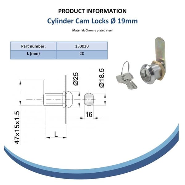 Cylinderskive med gevind 20 mm