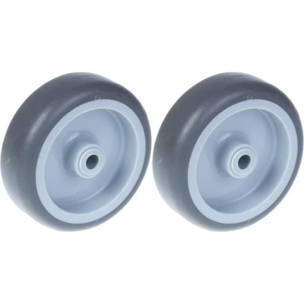 Hjul - Sæt med 2 - Diameter 75mm - Kapacitet 120kg - Grå gummi Grå