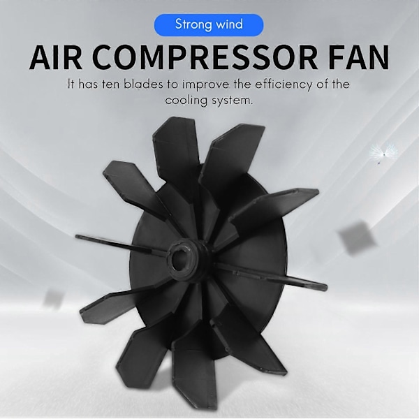 Ersättning 0.5\" Inner Bore 10 Impeller Motor Fläktblad Svart