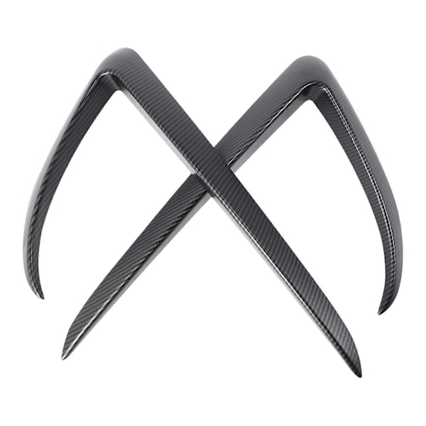 Matt Kolfiber Främre Blad Trim Främre Stötfångare Läpp Splitter Dimljus Trim för Tesla Model 3 2017-