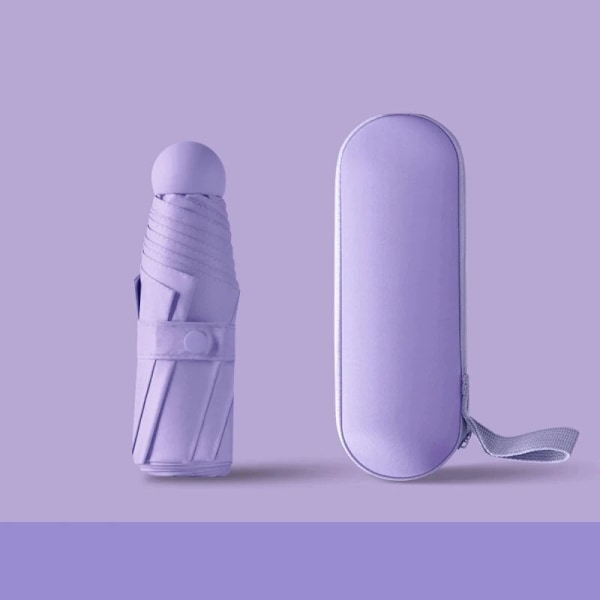 Automatiskt hopfällbart reseparaply 1 st med 6 förstärkta ribbor, vattenavvisande, lättviktigt, kompakt för daglig användning 1pc purple