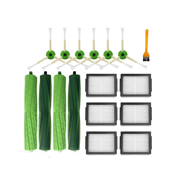 For iRobot Roomba I3, I3+, I4, I6, I6+, I7, I7+, I8, I8+, E5, E6, E7, robotstøvsuger hovedsidebørste Hepa-filter