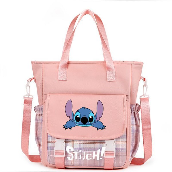 Stitch skulderveske i canvas Plaid powder D