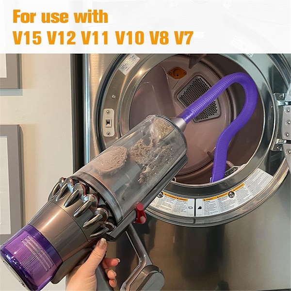 Støvsugertilbehør for tørketrommelfilt for Dyson V15 V12 V11 V10 V8 V7 støvsugere, fleksibelt verktøy for fjerning av lo fra ventil