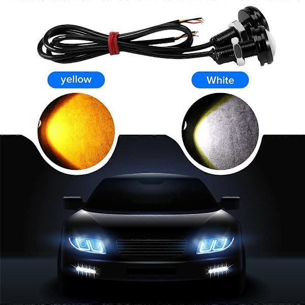 10 st 12V 23mm Dubbelfärgad Switchback 4014 Smd 12 Led Drl Eagle Eye Varselljus Bil Motor Blinkers