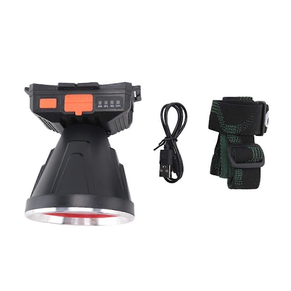 Kraftfull LED Pannlampa Super Stark Vuxen USB Strålkastare Vattentät Utomhuslampa F