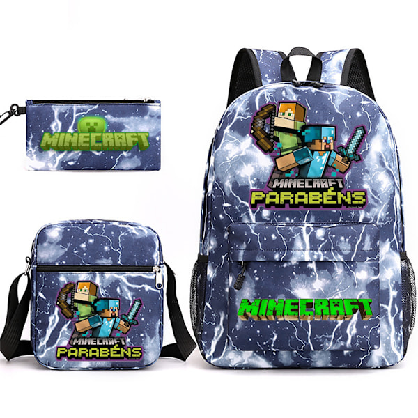 Minecraft 3 kpl Reppusetti Mochila Lasten Tilavat Laukut-2 36