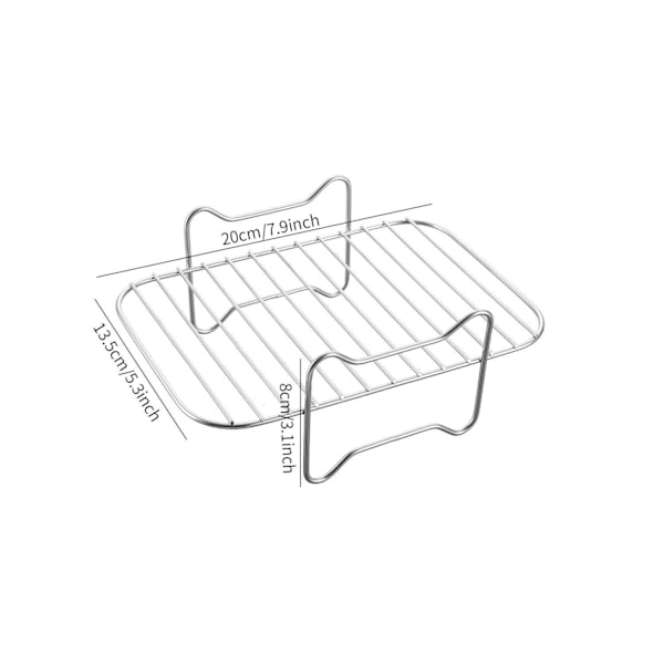 Tommers Tilbehørssett for Airfryer, Maple Steamer Rack i rustfritt stål, Pizzatallerken, 6-pakning Steam rack