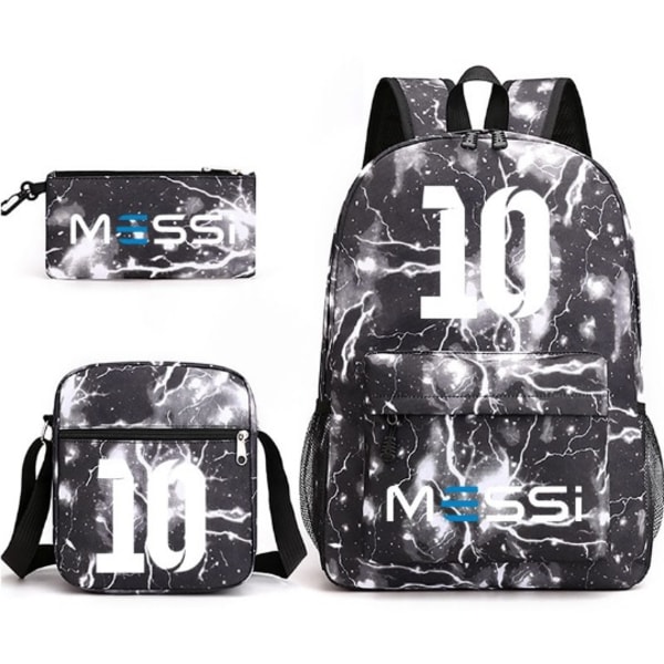 Messi 3 osaa Setit Reppu Mochila Lasten Tilavuus Laukut Lightning Black 3