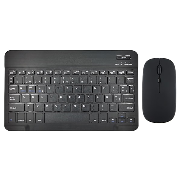Trådløst tastatur og mus for iPad Air 5, 4 Pro, 11, Bluetooth, spansk, engelsk, Android, iOS, Windows, telefon, nettbrett cyan Spanish