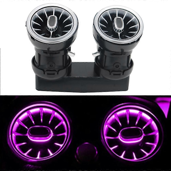Bageste luftkonditioneringsventiler 64 Farve LED Turbine Ambient Lys til Mercedes Benz C /E/GLC/ Klasse W213