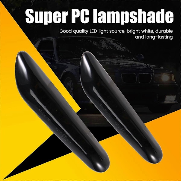 2 STK. LED Dynamisk Blinklys Side Markør Sekventiel Blinklygte til -BMW E46 E36 E60 E61 E90