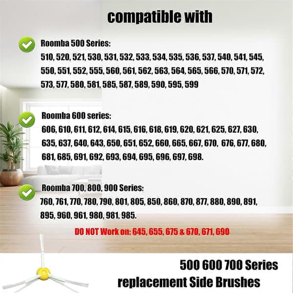 Sidebørste Udskiftning til 500 600 700 Serien