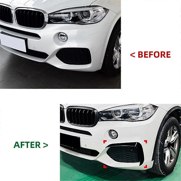 Bil Främre Stötfångare Läpp Sida Spoiler Dimljus Ramar Skydd för BMW X5 F15 M Sport 2014-2018 Body Kit Sp