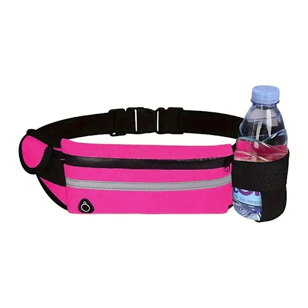 Unisex vedenpitävä juoksu- ja pyöräilyvyölaukku juomapullolla ja matkapuhelinpussilla, urheilu- ja kuntolaukku pink