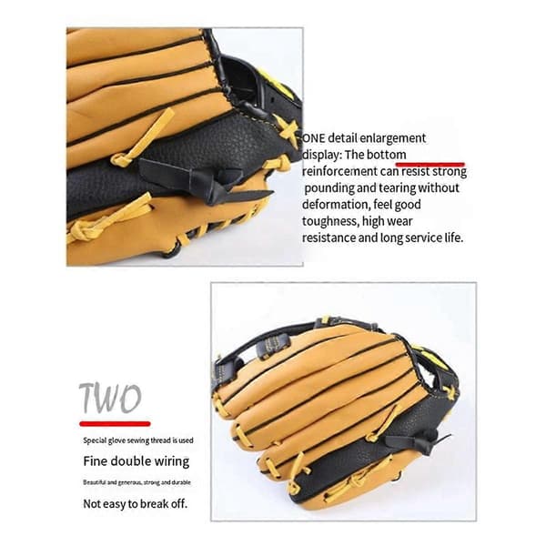 Dobbeltlags baseballhandske i okselæder, softballhandske